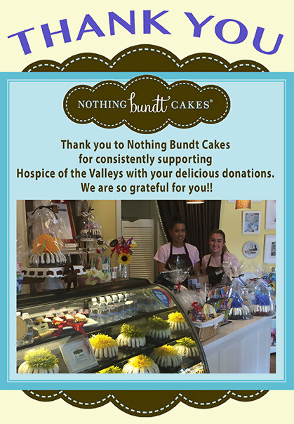 Nothing Bundt Cakes - Thank you Hospice of the Valleys