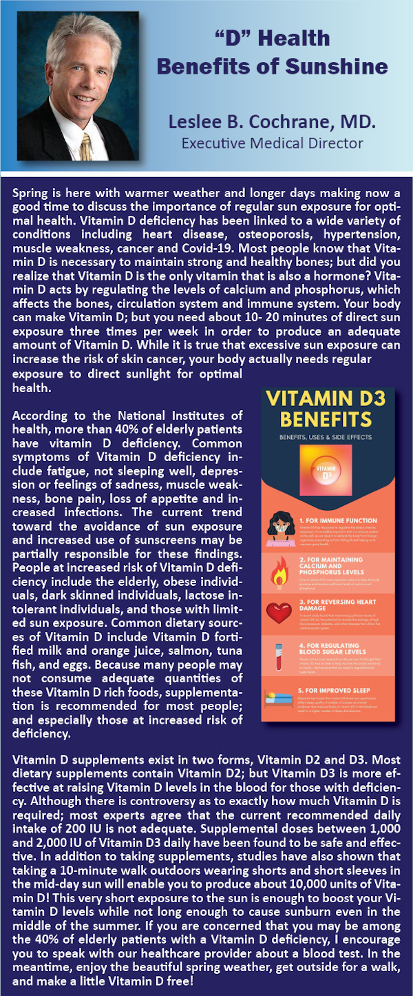 "D" Health Benefits of Sunshine